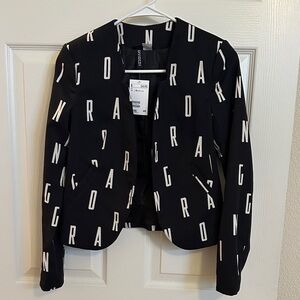H&M Black Blazer with White Lettering